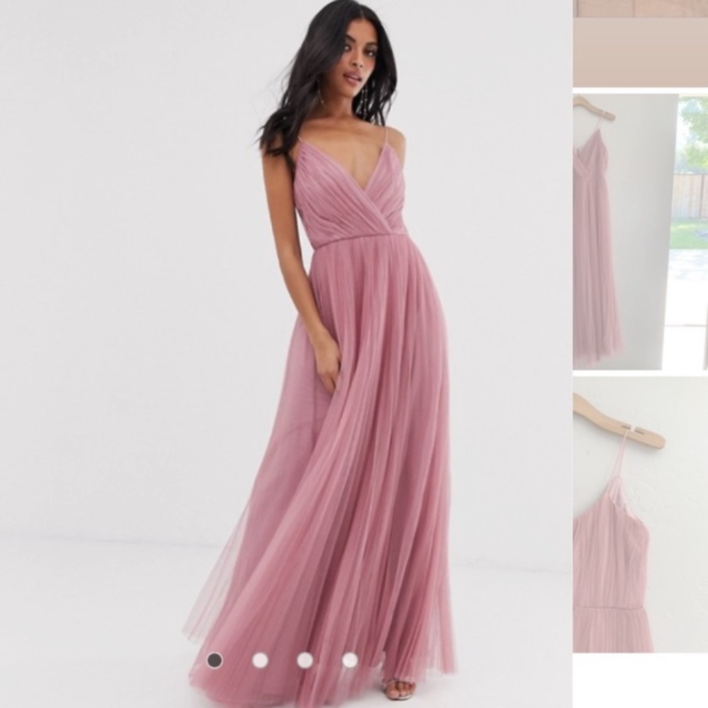 ASOS Cami Pleated Tulle Maxi Dress